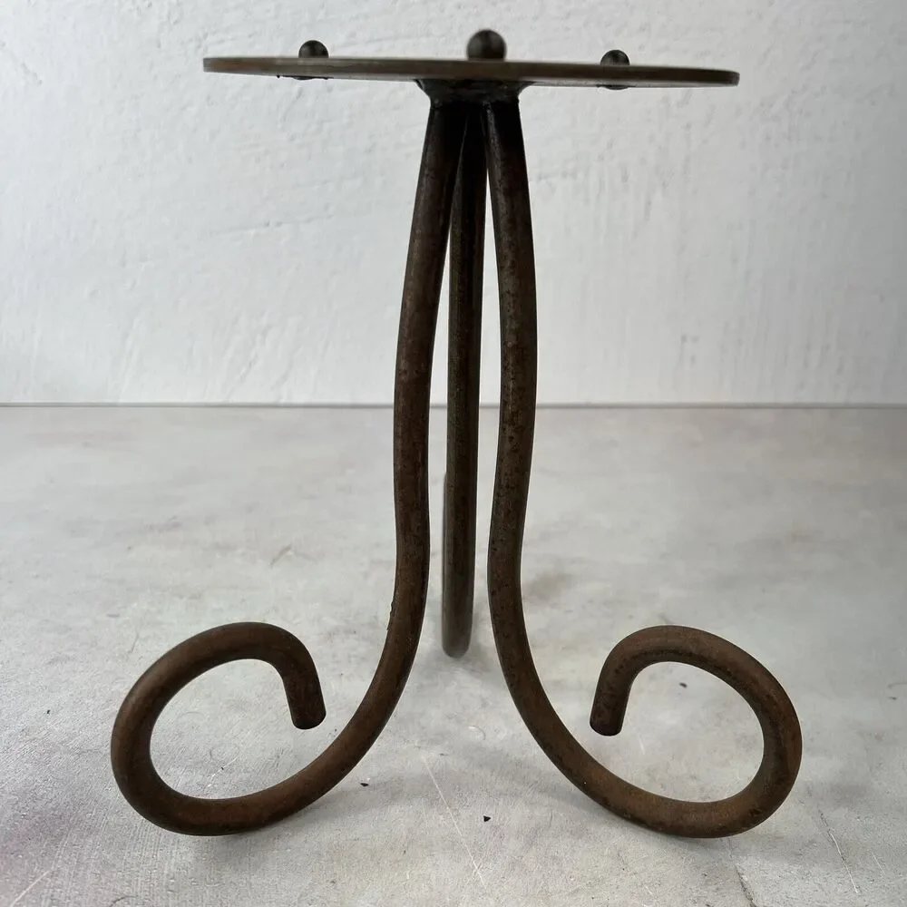 Vintage‎ MCM Rustic Brutalist Candle Holder 8”